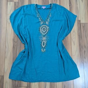 EUC! Lilly Pulitzer Chai Caftan Dress Agate Green Size S/M